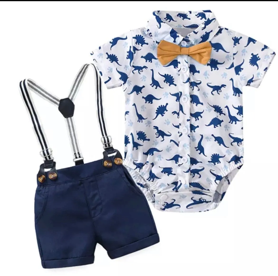 Fraser - Baby Boy Cotton Suit Set with Bow tie