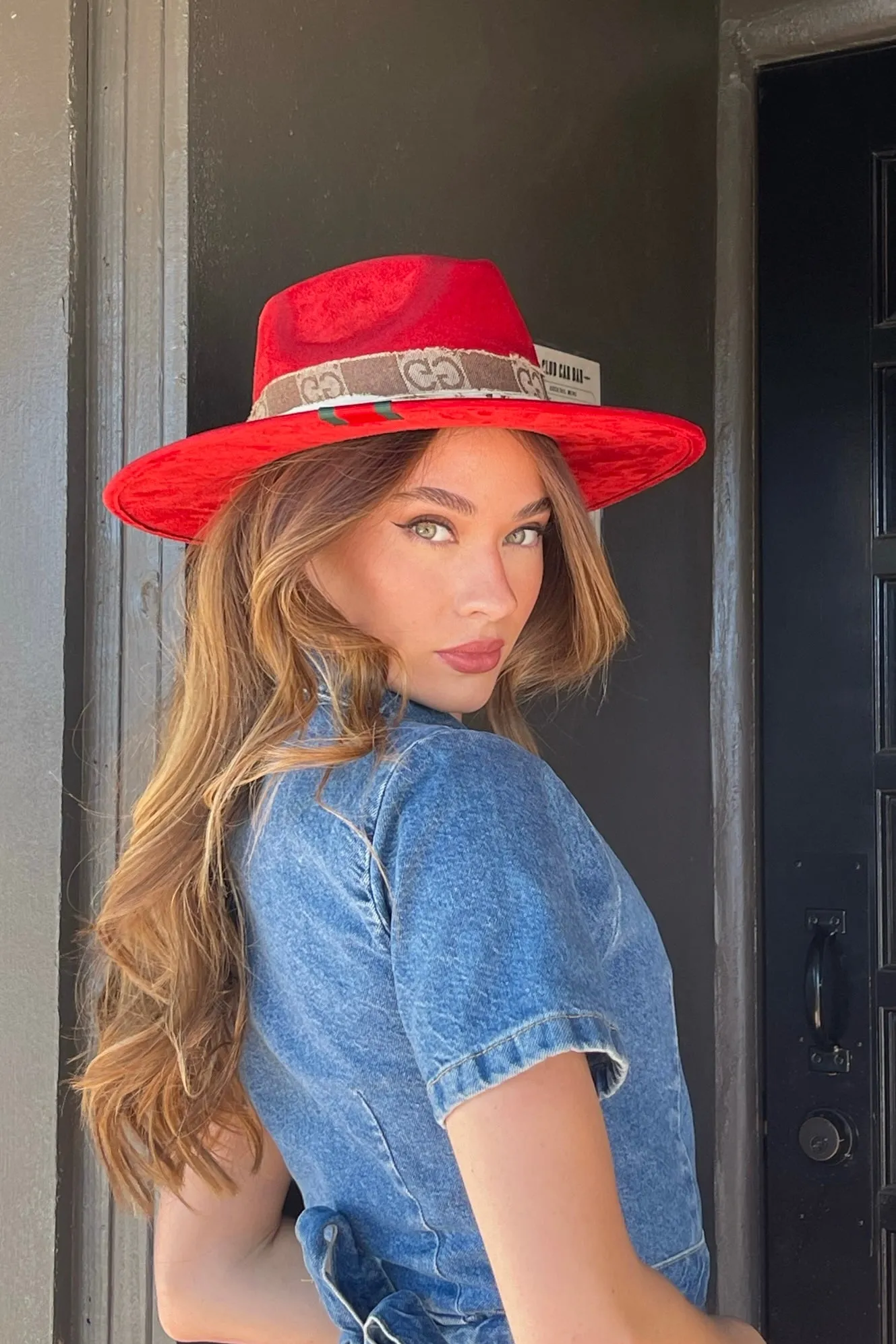 GB ORIGINAL: The Luxe Banded Suede Hat in Red