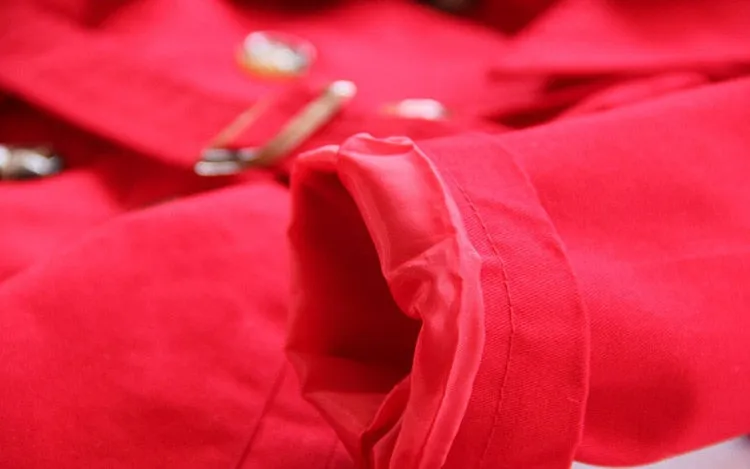 Girls Red Trench Coat, Size 2-7 Yrs