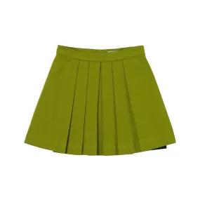 Green Symmetrical Pleated Half Skirt