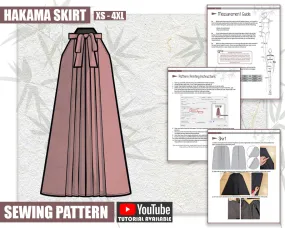 Hakama Skirt Costume Sewing Pattern/Downloadable PDF File