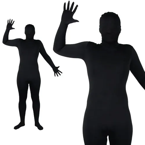 Halloween Black Bodysuit Skinz Skin Suit Fancy Dress Costume