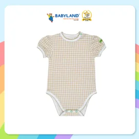 Hamako Girl Round Neck Bodysuit - Creme Gingham