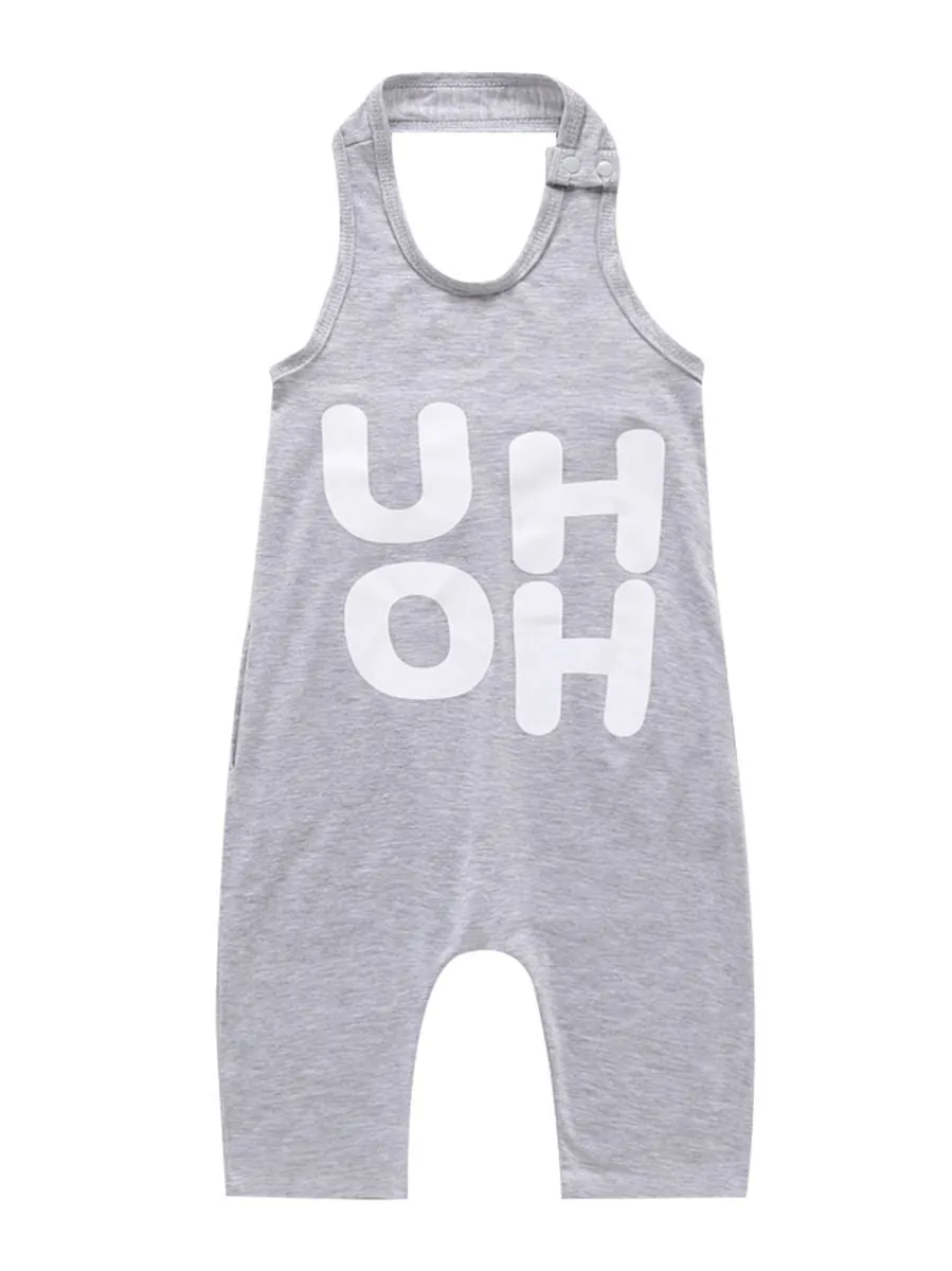 High Summer Letters Print Baby Little Kids Unisex Jumpsuit