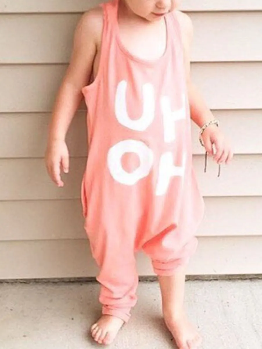 High Summer Letters Print Baby Little Kids Unisex Jumpsuit