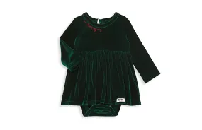 Holiday Bubble Romper in Emerald Velvet