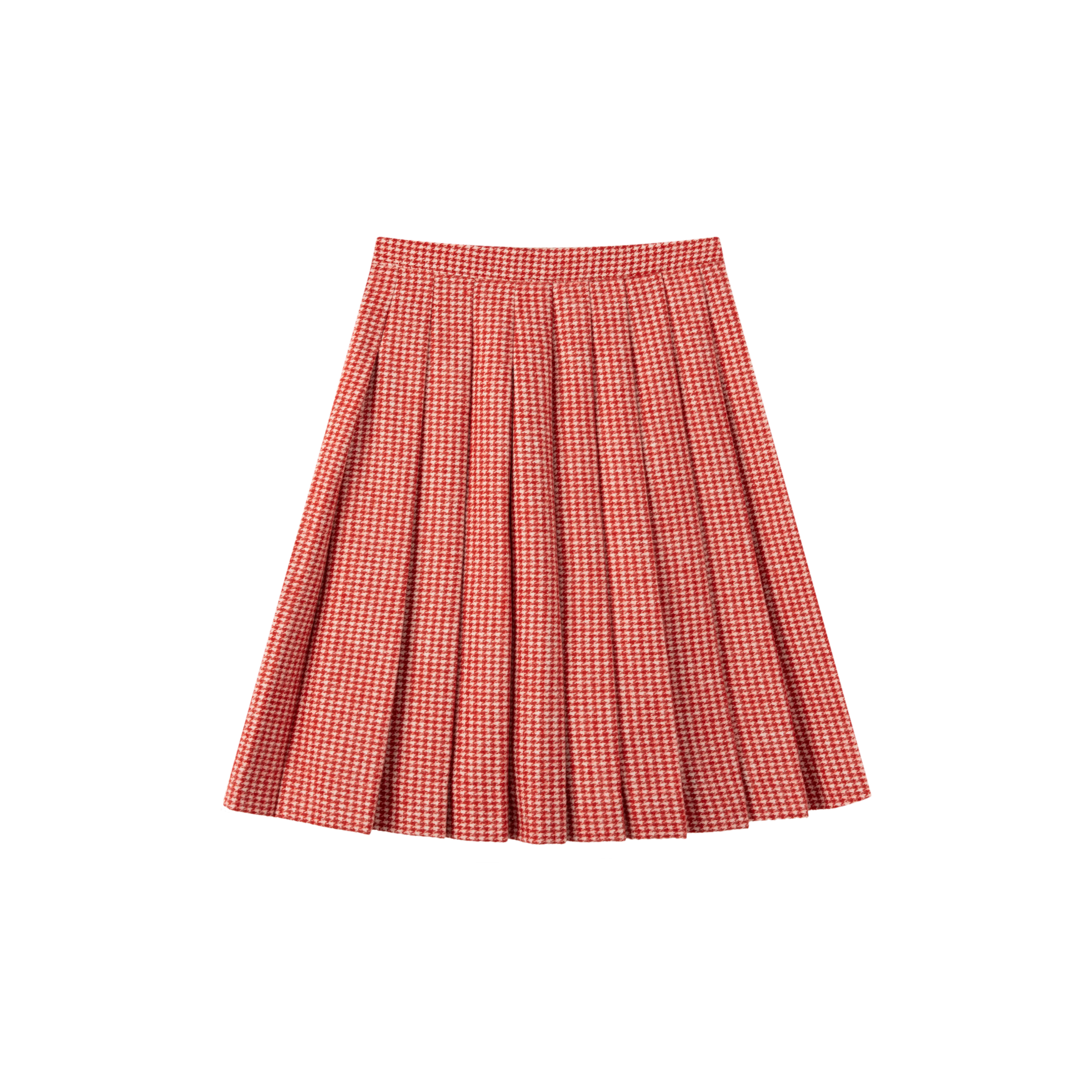 houndstooth pleated skirt - red houndstooth