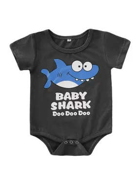 Infant Baby Boy Shark Print Romper