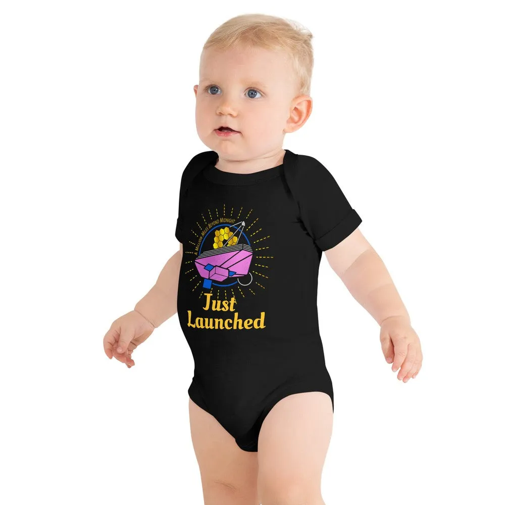 JWST Beyond Midnight "Just Launched" baby bodysuit