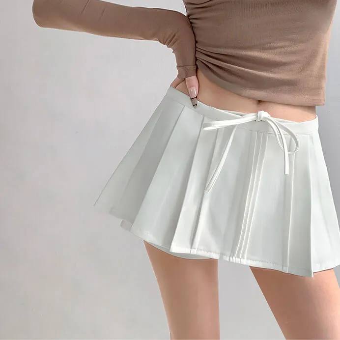 Knotbow pleated mini skirt