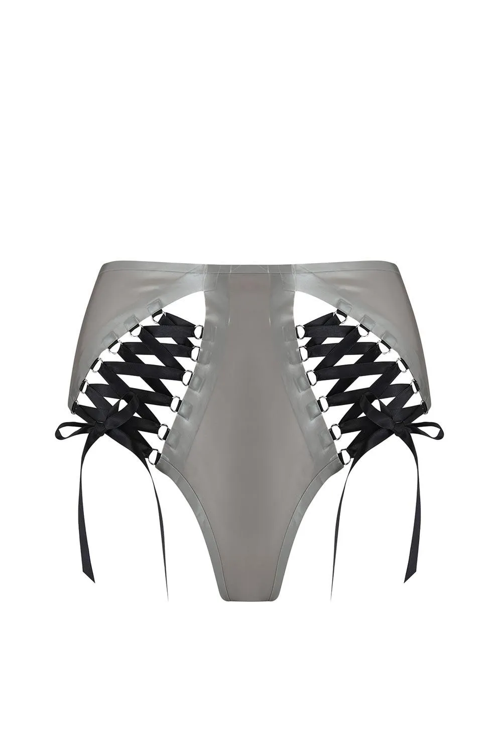 Lambda Silver Latex Laced Knicker