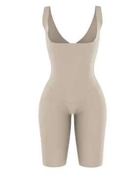 Leonisa Beige Undetectable Step In Mid Thigh Bodysuit