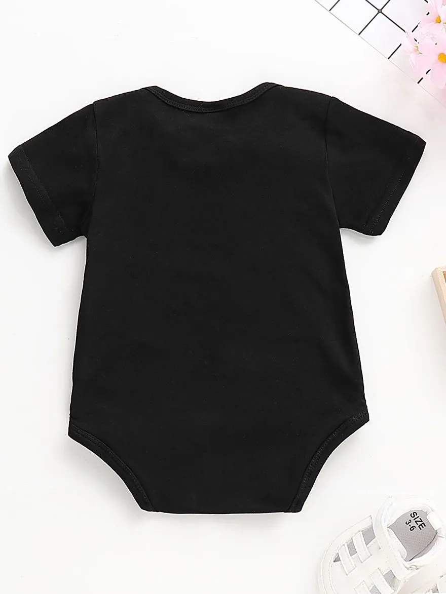 Letters Printed Newborn Baby Short-sleeve Bodysuit