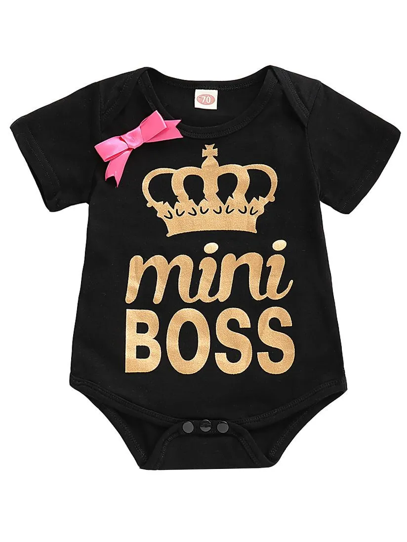 Letters Printed Newborn Baby Short-sleeve Bodysuit