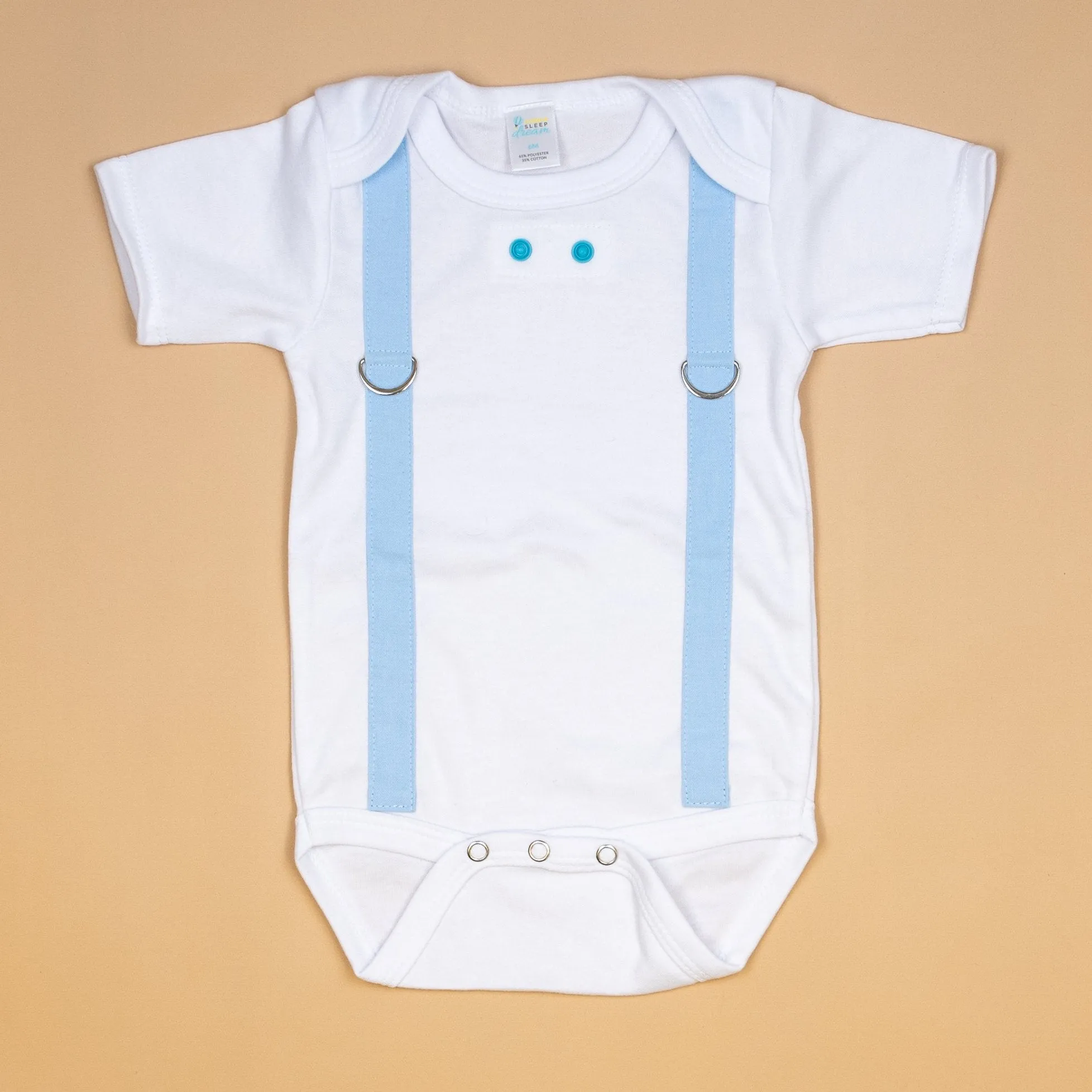 Light Blue Suspenders - Bodysuit or Tshirt