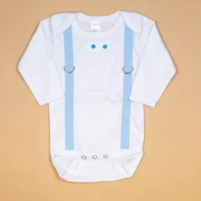 Light Blue Suspenders - Bodysuit or Tshirt