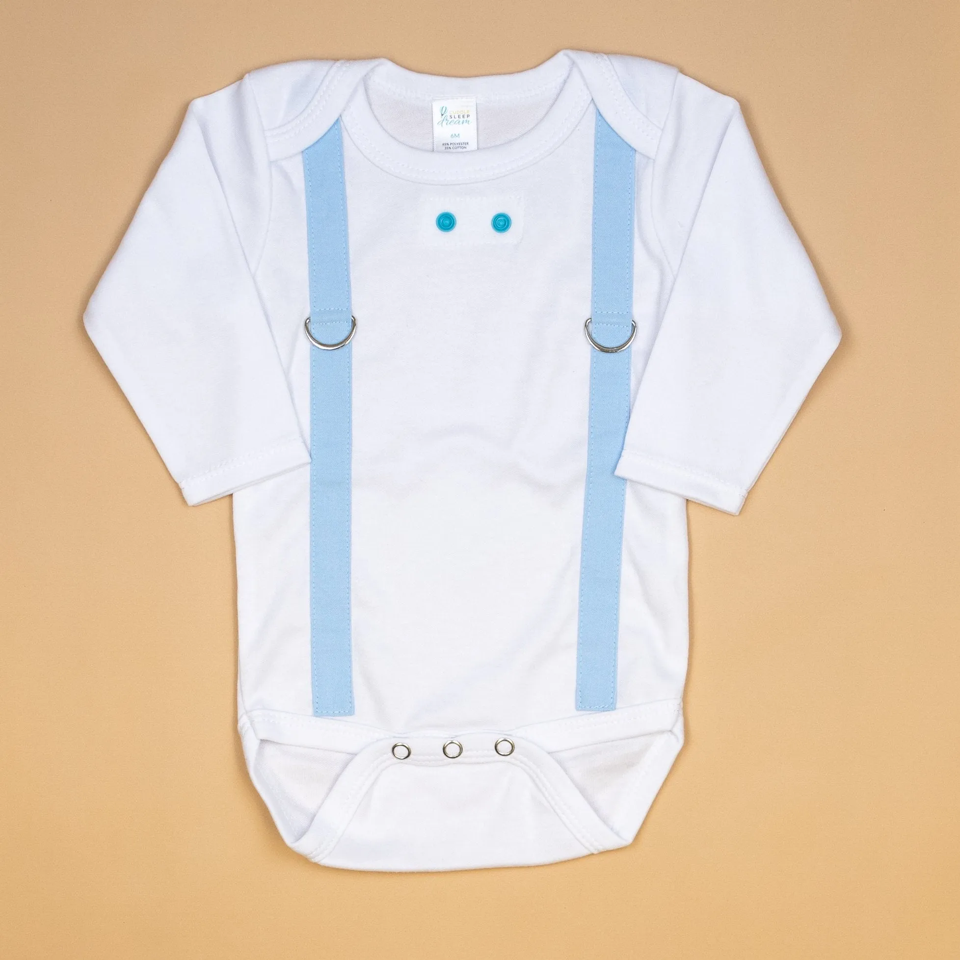 Light Blue Suspenders - Bodysuit or Tshirt