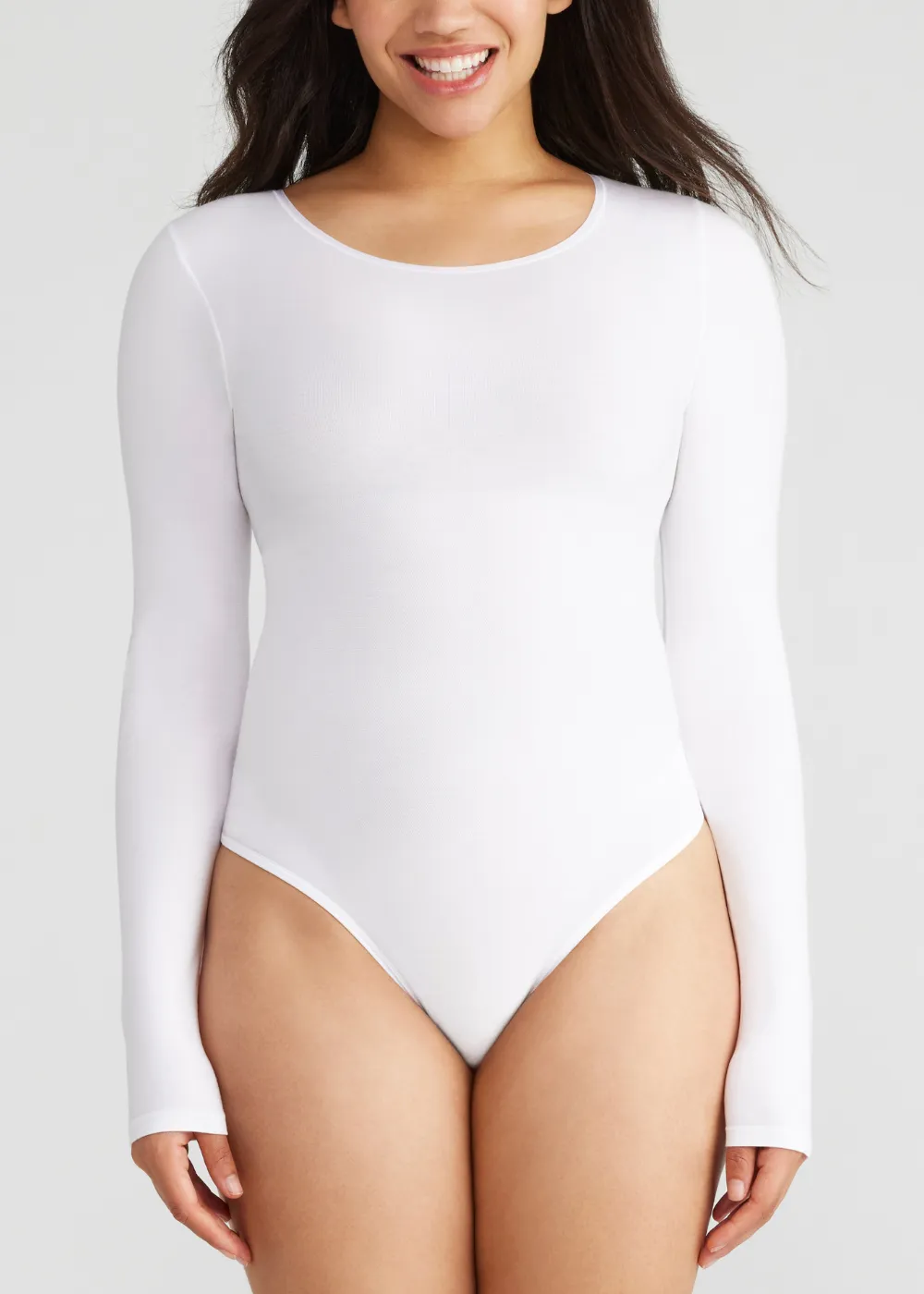 Long Sleeve Shaping Thong Bodysuit - Outlast® Seamless