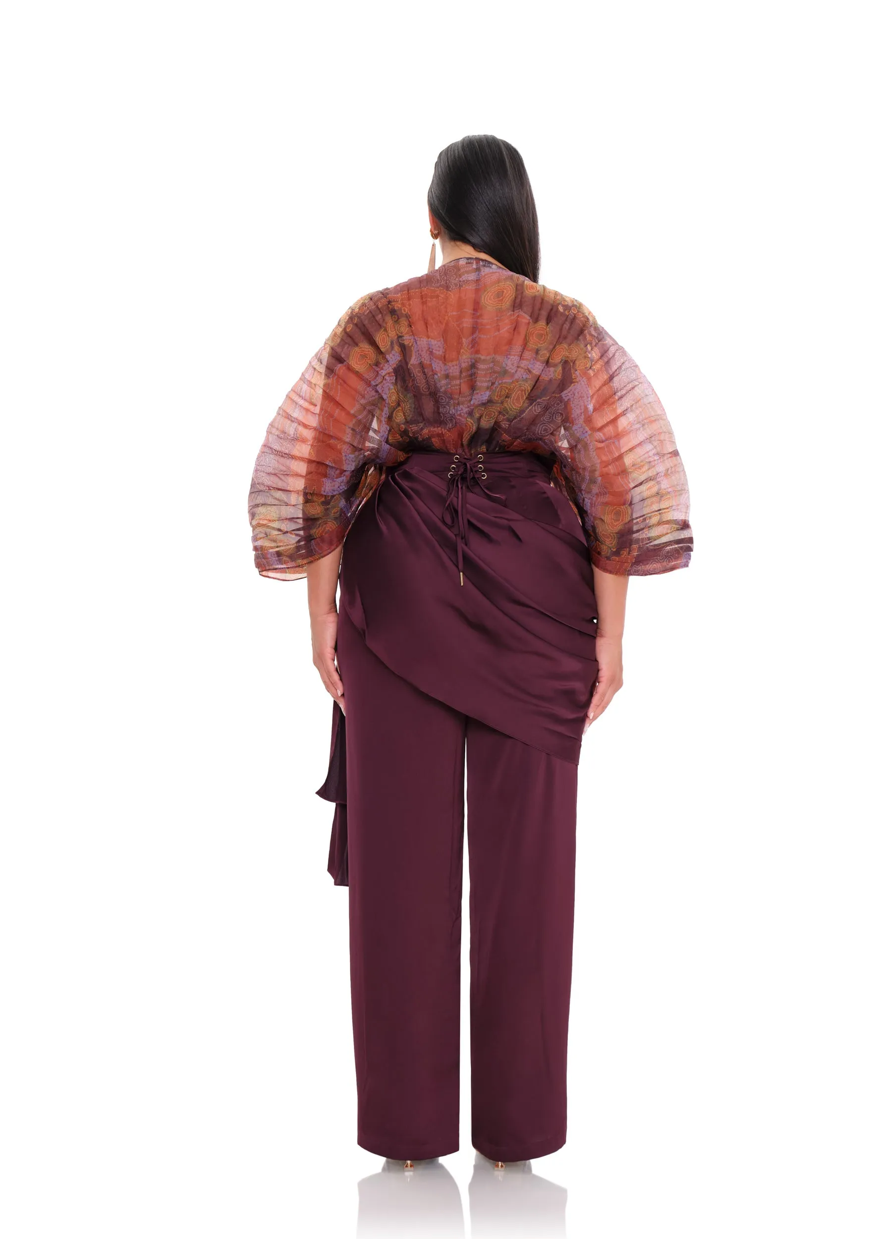 LOTI DRAPE PANTS - BERRY