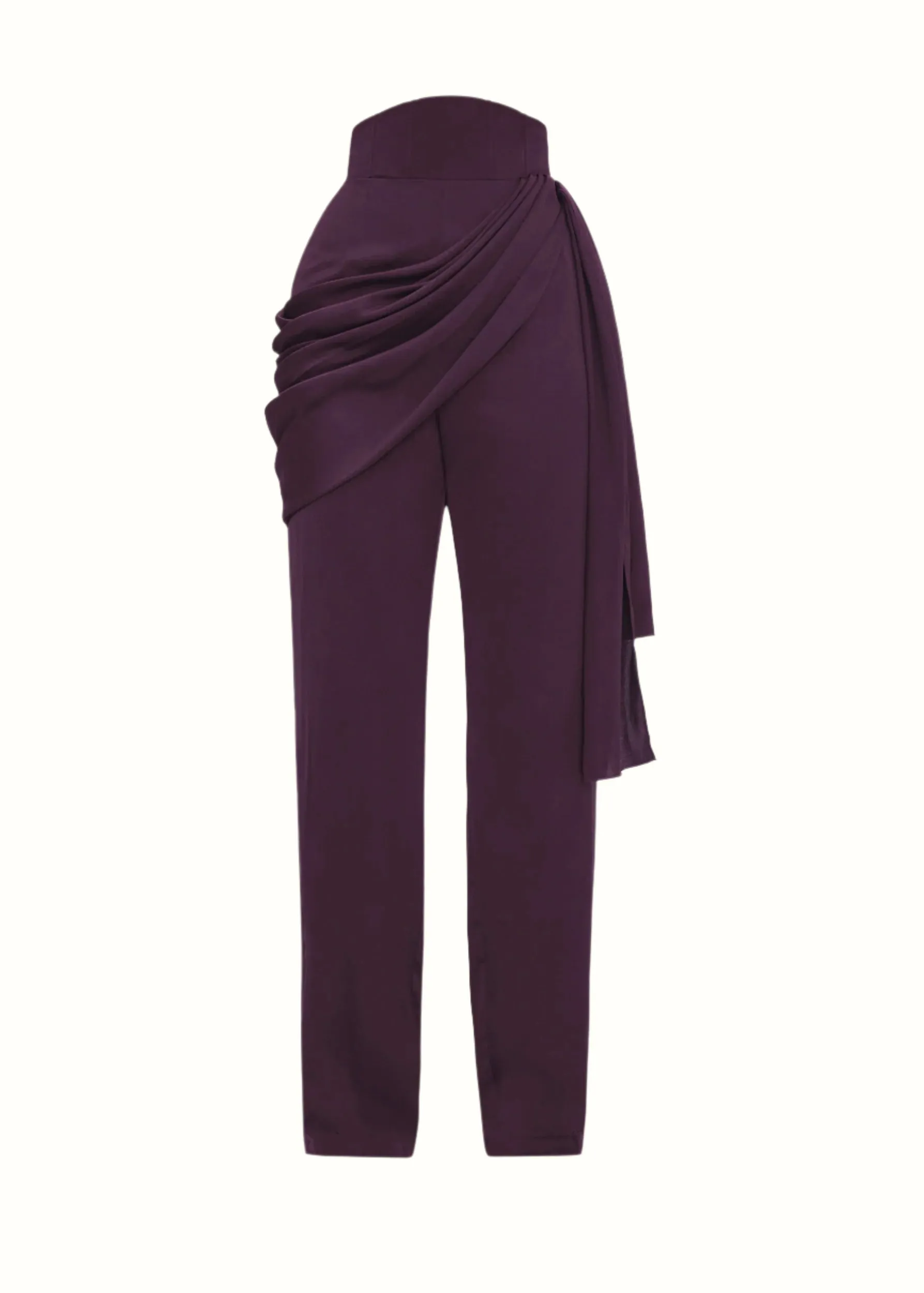 LOTI DRAPE PANTS - BERRY