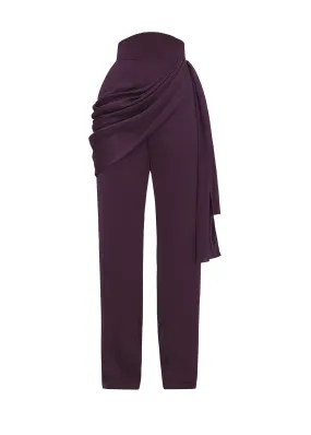 LOTI DRAPE PANTS - BERRY