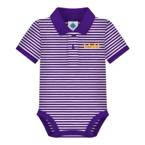 LSU Tigers Infant Polo Bodysuit Striped