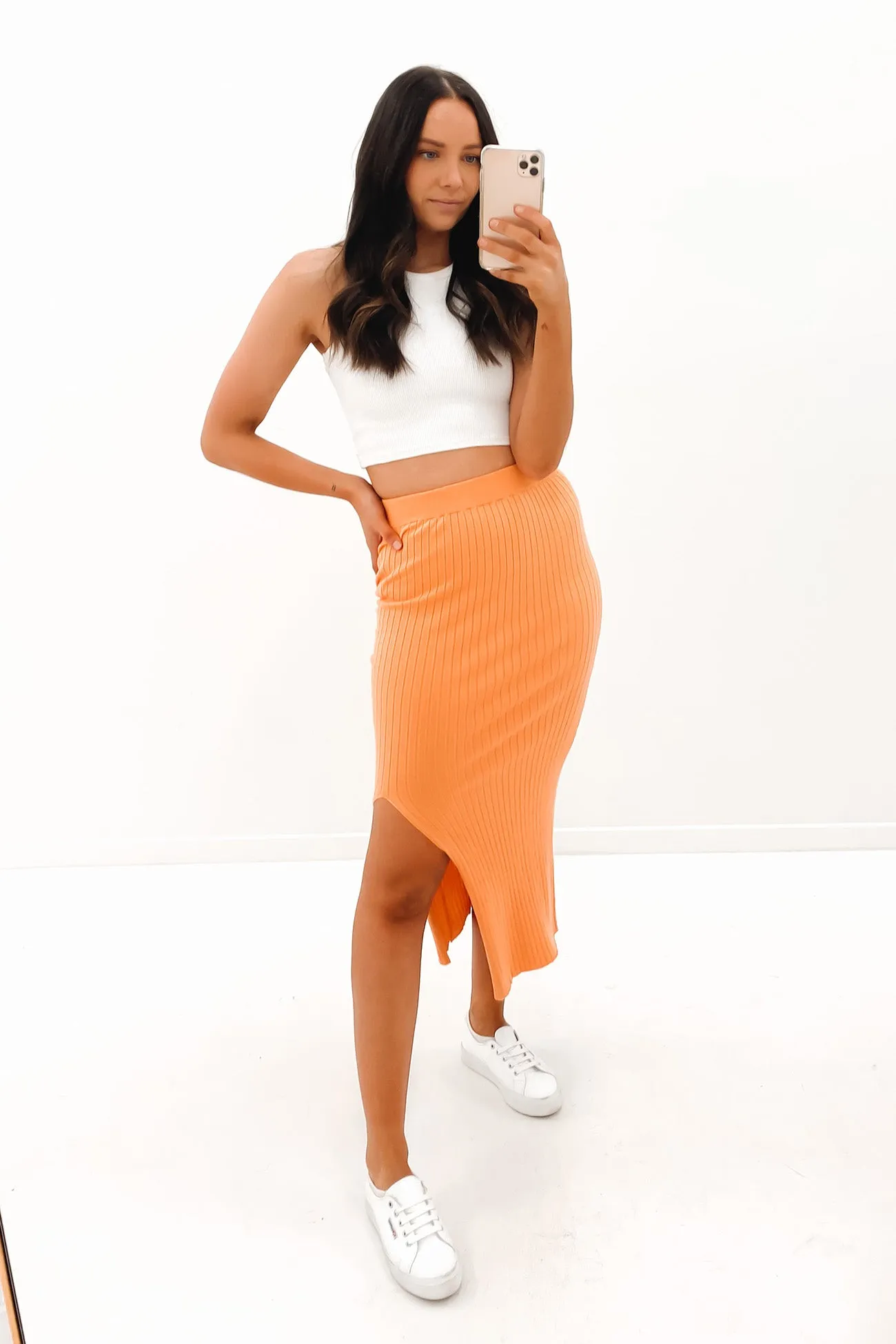 Maddie Midi Skirt Orange