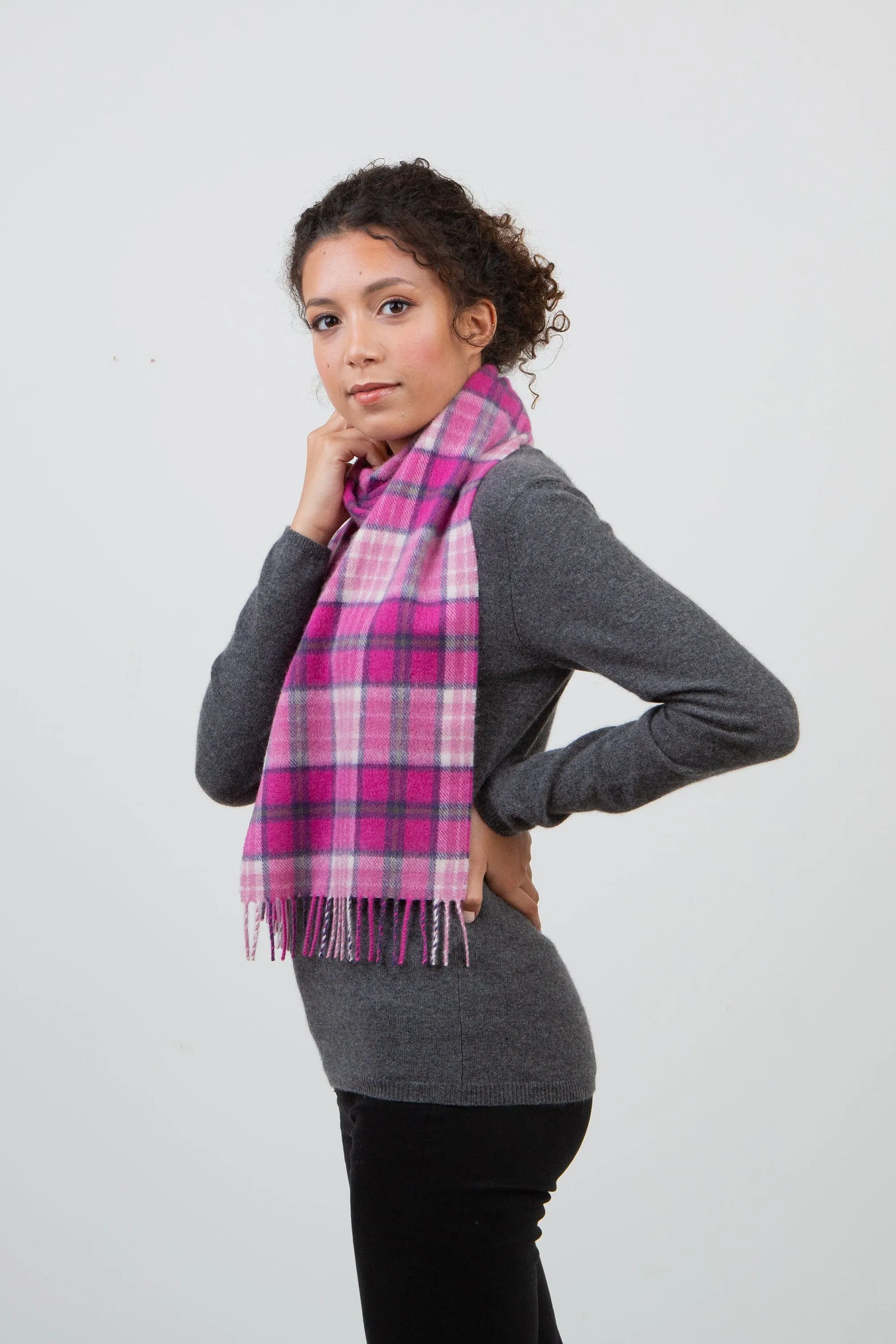 Made In Scotland Kiltane Billet Cashmere Scarf - Pink