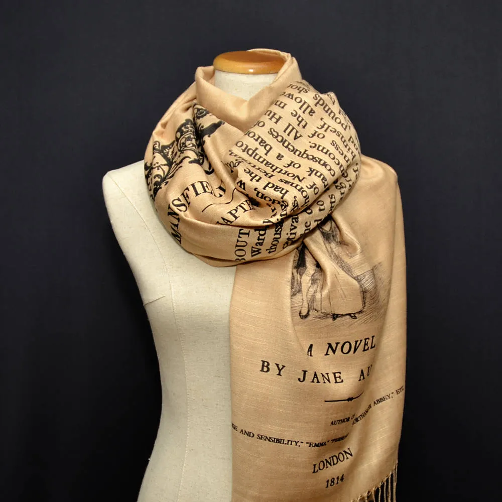 Mansfield Park by Jane Austen Scarf, Shawl, Wrap. Book scarf, Literary gift, Teacher gift, Library, Classic Literature, Fanny Price