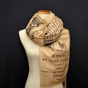 Mansfield Park by Jane Austen Scarf, Shawl, Wrap. Book scarf, Literary gift, Teacher gift, Library, Classic Literature, Fanny Price