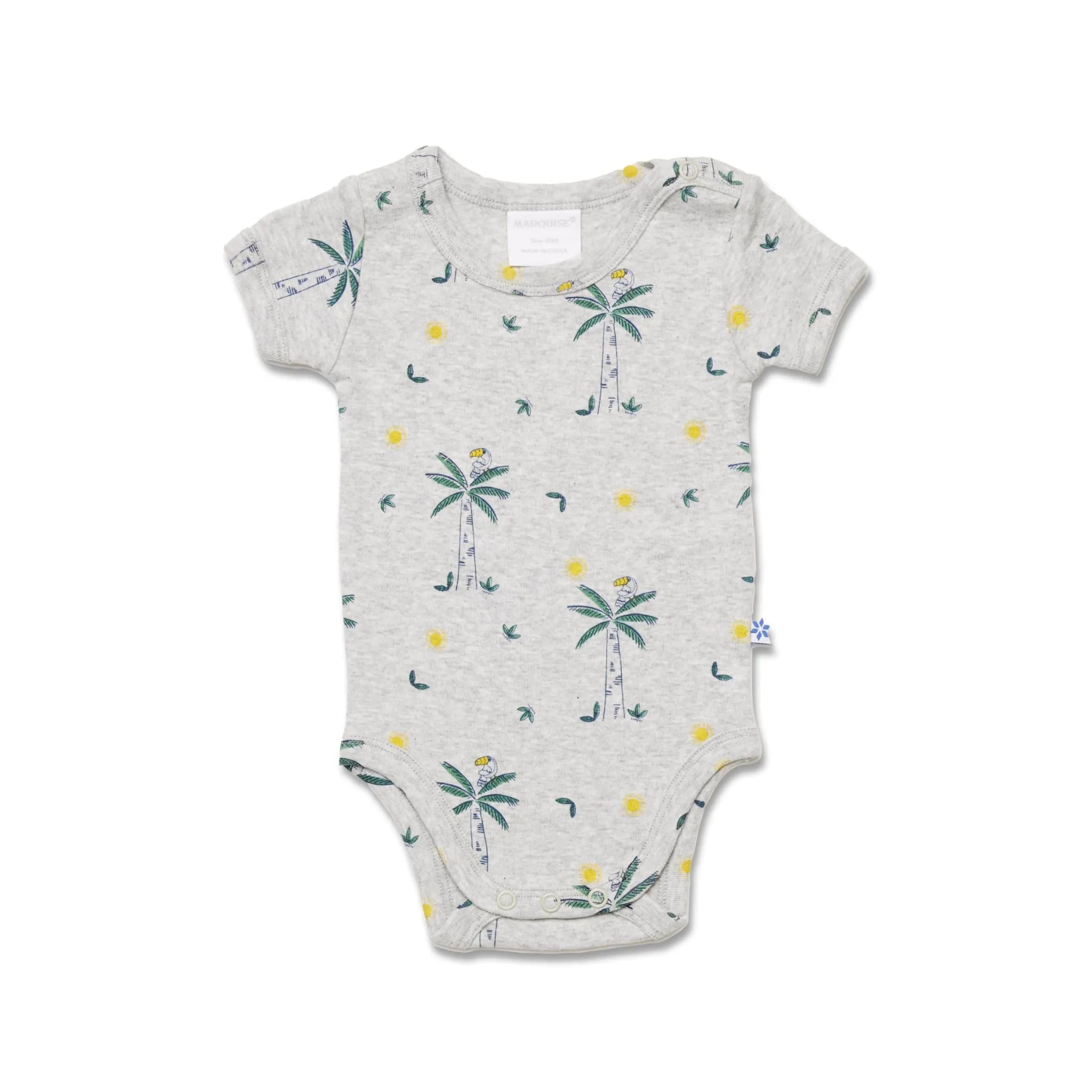 Marquise Palm Bodysuit - Grey