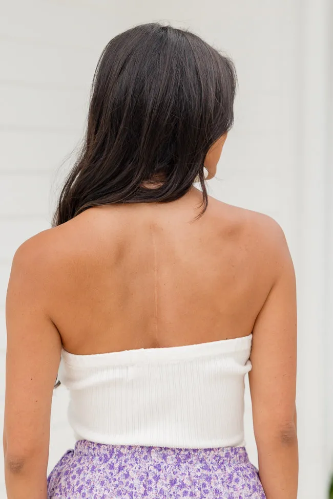 Meaningful Moment Ivory Strapless Knit Bodysuit