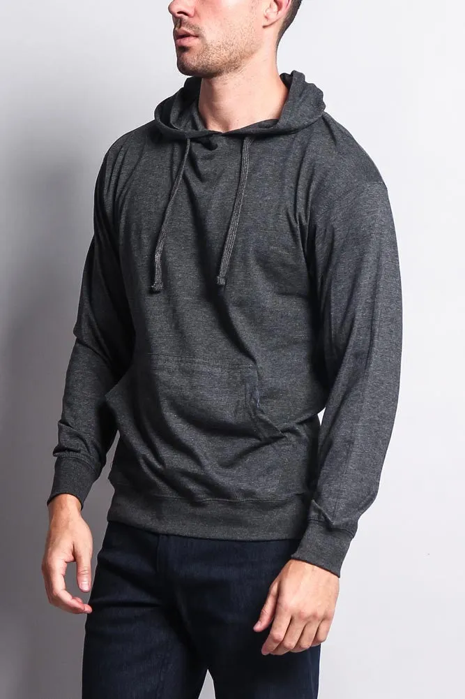 Men's Essential Cross-Dyed Heather Jersey Pullover Hoodie