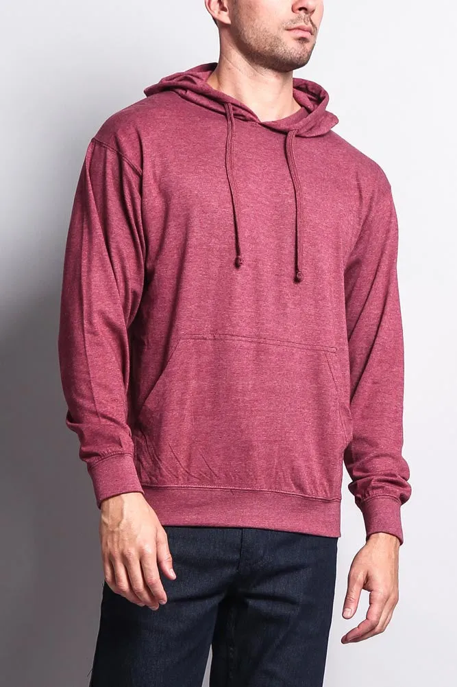 Men's Essential Cross-Dyed Heather Jersey Pullover Hoodie