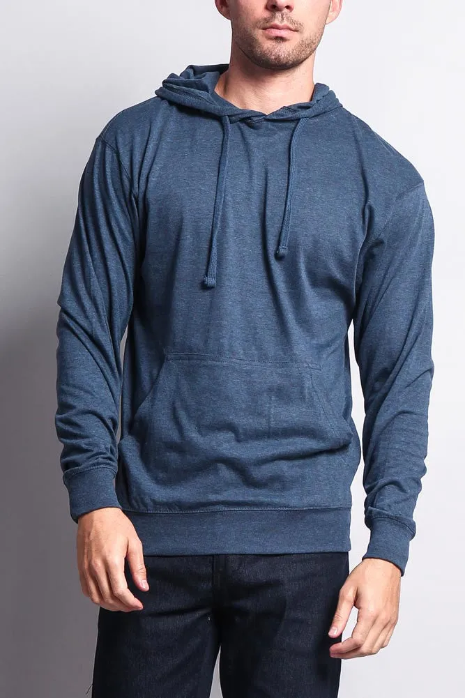 Men's Essential Cross-Dyed Heather Jersey Pullover Hoodie