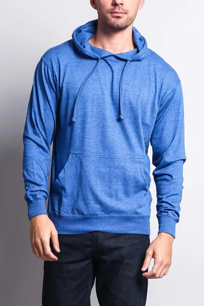 Men's Essential Cross-Dyed Heather Jersey Pullover Hoodie