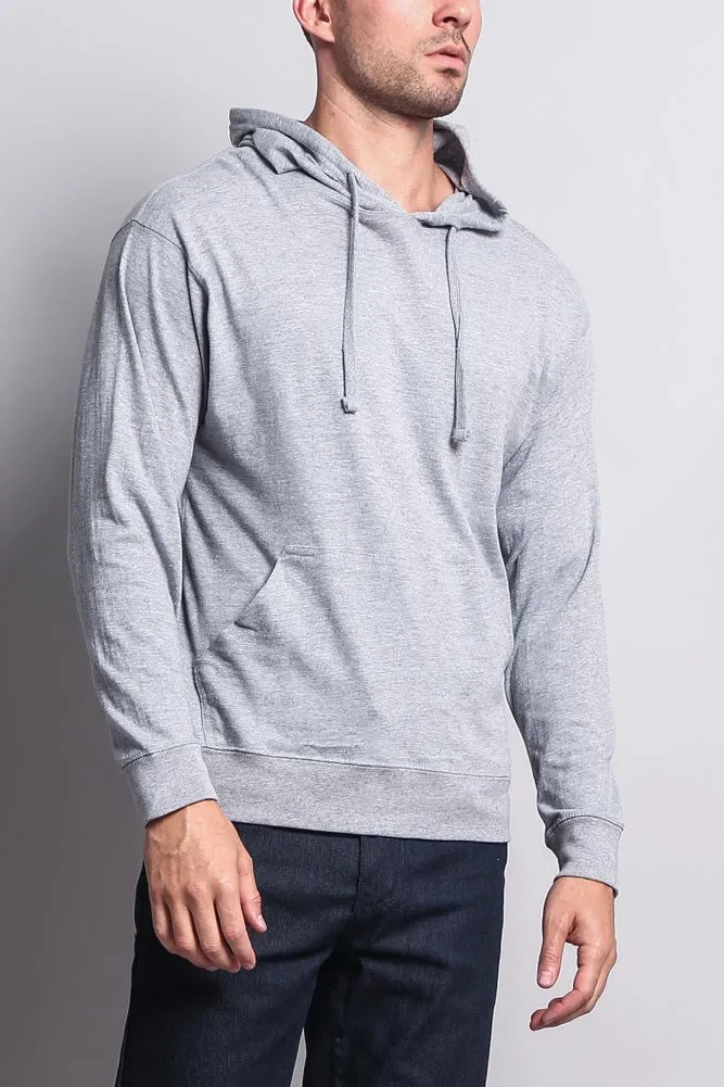 Men's Essential Cross-Dyed Heather Jersey Pullover Hoodie