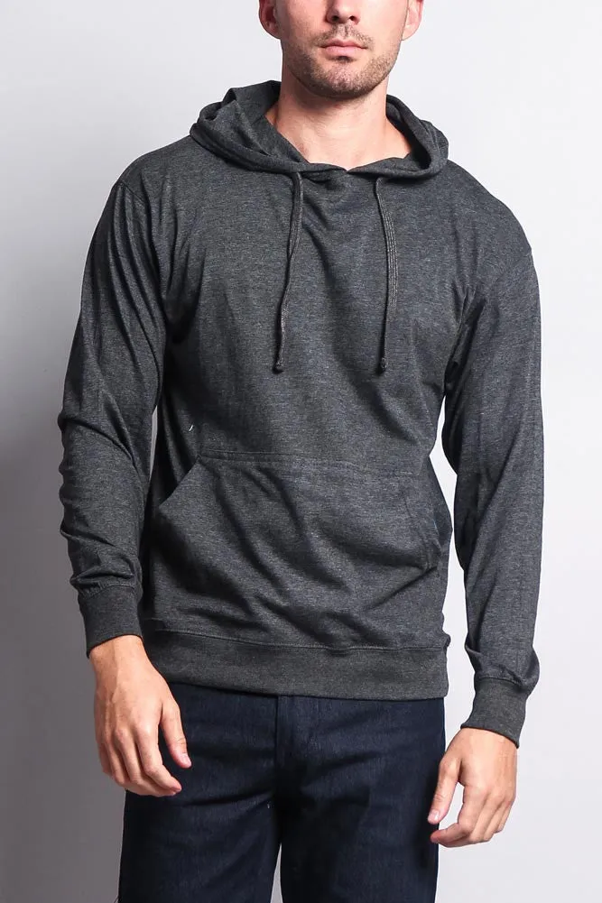 Men's Essential Cross-Dyed Heather Jersey Pullover Hoodie