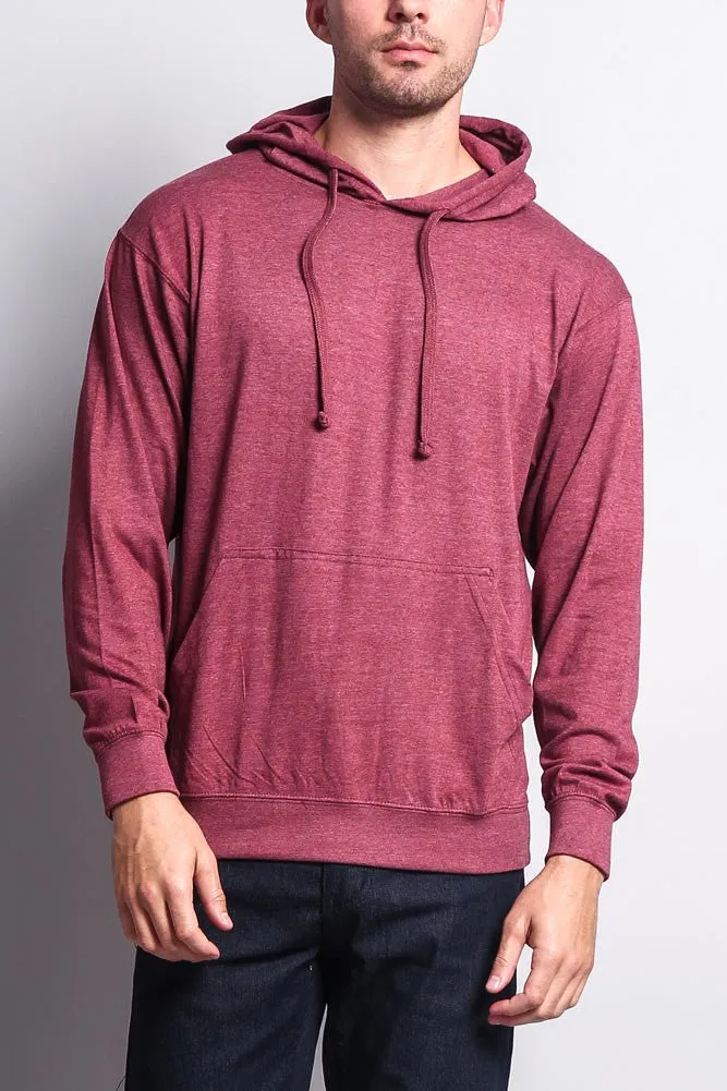 Men's Essential Cross-Dyed Heather Jersey Pullover Hoodie