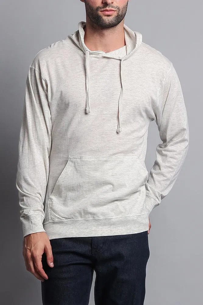 Men's Essential Cross-Dyed Heather Jersey Pullover Hoodie