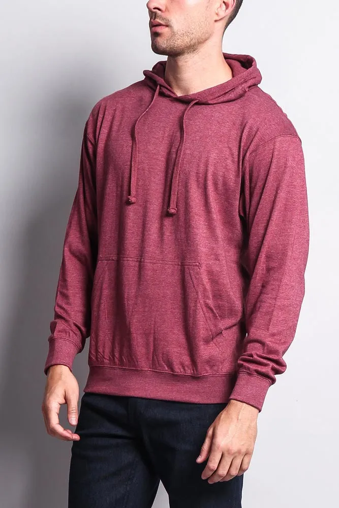 Men's Essential Cross-Dyed Heather Jersey Pullover Hoodie