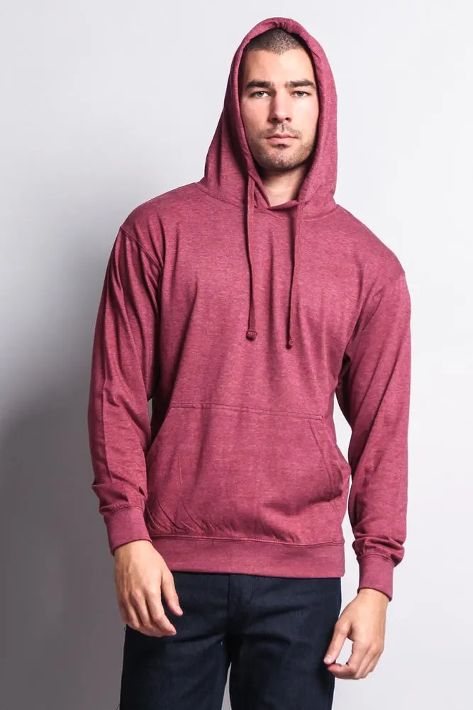 Men's Essential Cross-Dyed Heather Jersey Pullover Hoodie