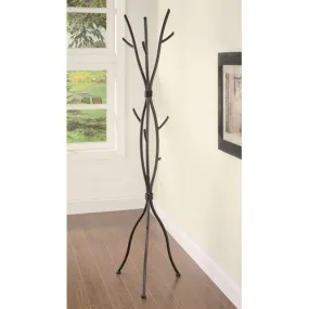 Metal Tree Branch Style Coat Rack with Multiple Hooks in Brown