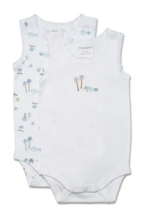 MQB279 2pk bodysinglets - elephants