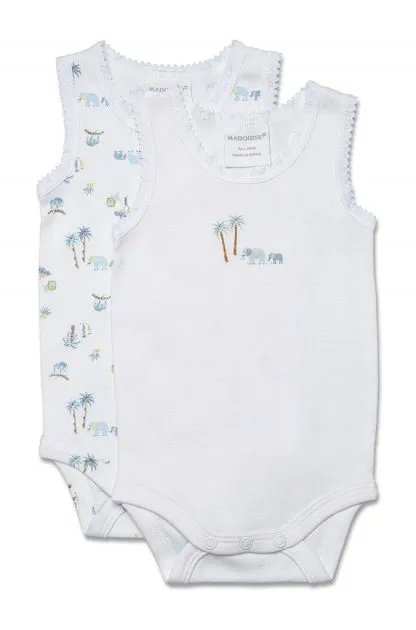 MQB279 2pk bodysinglets - elephants