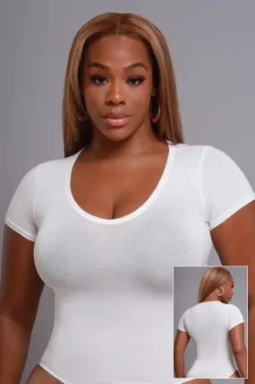 Must Have Basic Bodysuit - White V-Neck