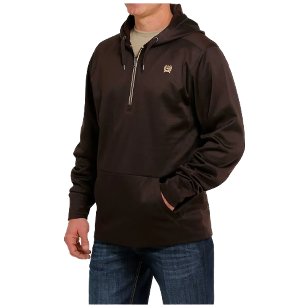 MWK1240002 Cinch Men's Pullover 1/2 Zip Hoodie - Brown