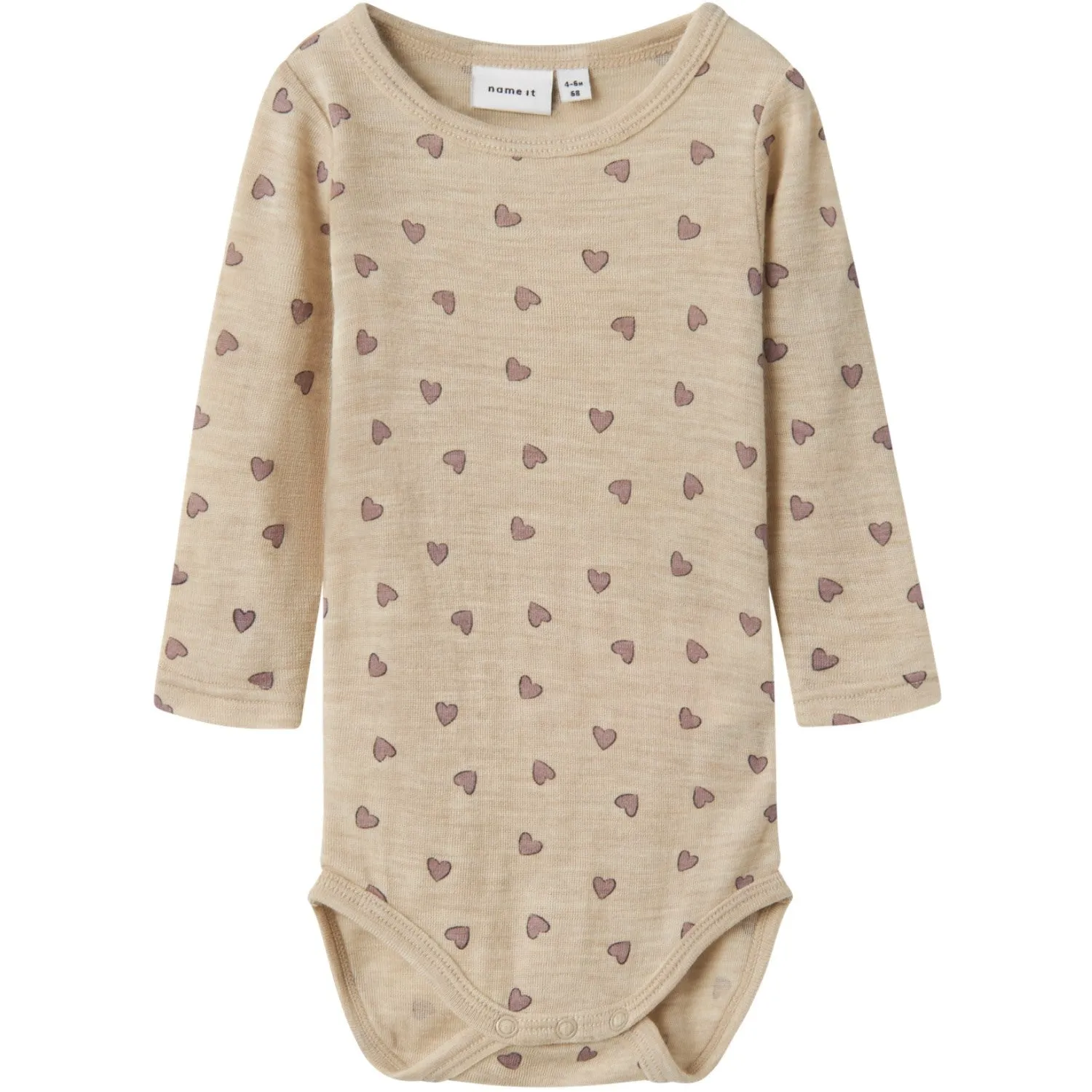 Name It Pure Cashmere Wang Wool Rib Bodysuit Ls AOP