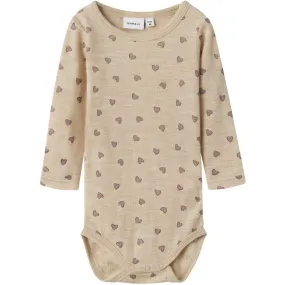 Name It Pure Cashmere Wang Wool Rib Bodysuit Ls AOP