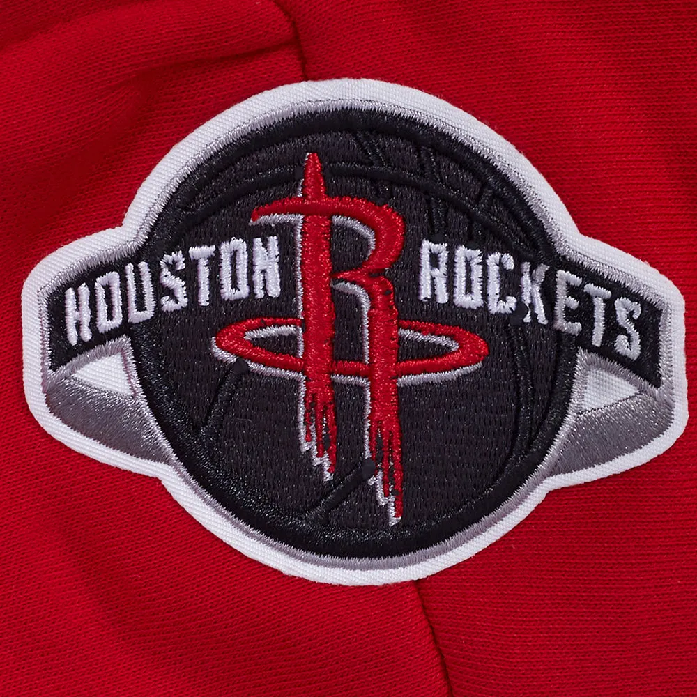 NBA HOUSTON ROCKETS RETRO CLASSIC WOMEN'S CROPPED PO HOODIE (RED/BLACK)